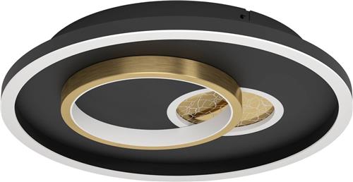 EGLO Tiriolo Plafondlamp - Wandlamp - LED - Ø 38 cm - Zwart/Goud