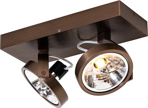 QAZQA go - Design Wand en Plafondspot | Spotje | Opbouwspot - 2 lichts - L 30 cm - Brons - Woonkamer | Slaapkamer | Keuken