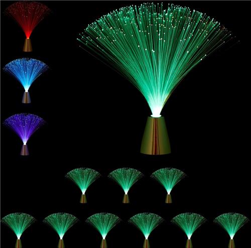Relaxdays 10x glasvezel lamp met kleurverandering - retro lamp - sfeerverlichting - led