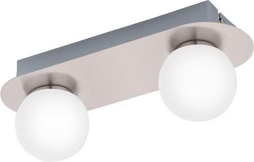 EGLO Batholino Mosiano - Wand/Plafondlamp - 2 Lichts - Nikkel-Mat - Wit