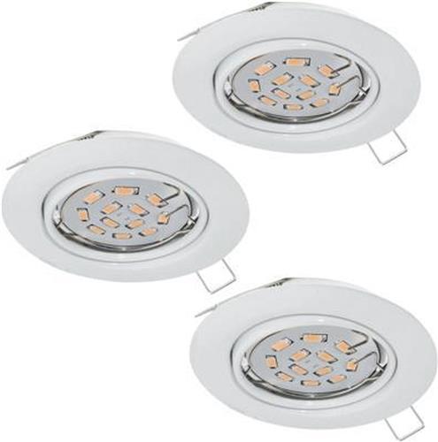 EGLO Peneto - Inbouwspotje - LED - Ø87mm. - Wit - Set 3 Spots - Richtbaar