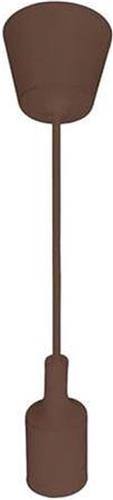 LED Hanglamp - Hangverlichting - Turno - Rond - Mat Bruin Kunststof - E27