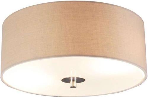 QAZQA drum - Moderne Plafondlamp met kap - 2 lichts - Ø 300 mm - Beige - Woonkamer | Slaapkamer | Keuken
