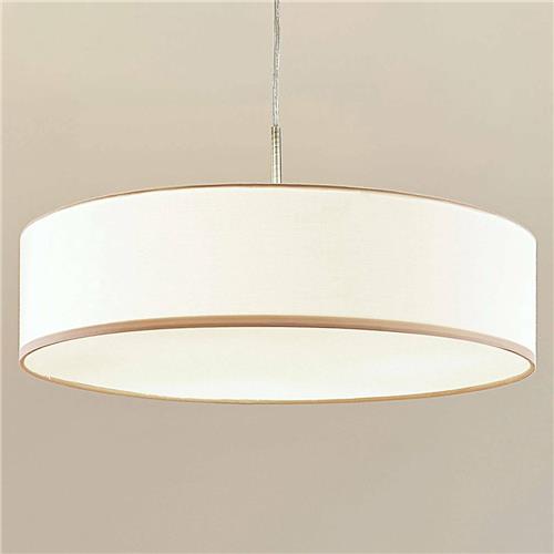 Lindby - Hanglamp - 3lichts - Stof, metaal - H: 12 cm - E27 - crème, wit, mat nikkel