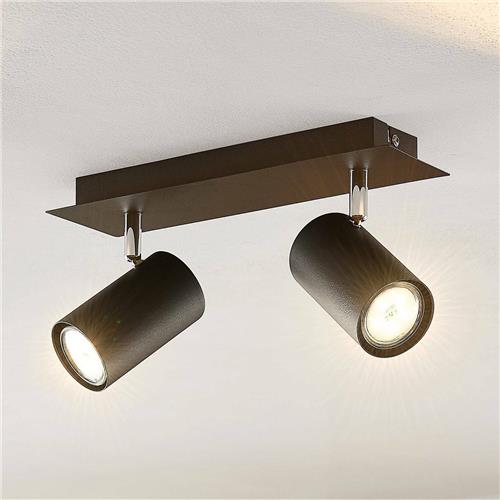 Lindby - buitenspot - 2lichts - metaal - H: 12.5 cm - GU10 - zwart