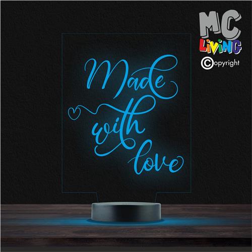 Led Lamp Met Gravering - RGB 7 Kleuren - Made With Love
