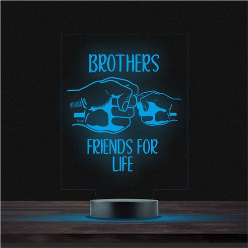 Led Lamp Met Gravering - RGB 7 Kleuren - Brothers