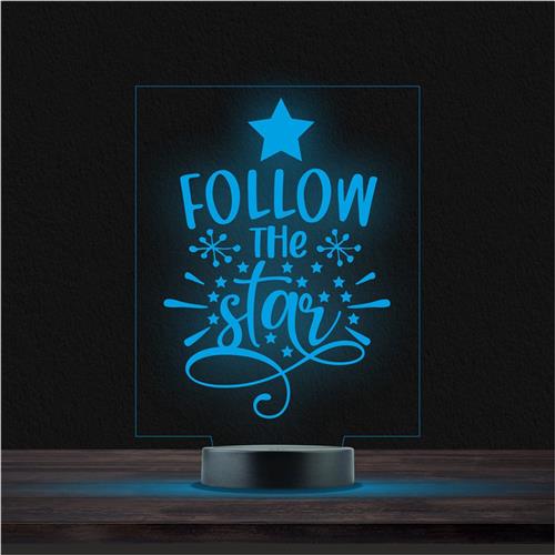 Led Lamp Met Gravering - RGB 7 Kleuren - Follow The Star