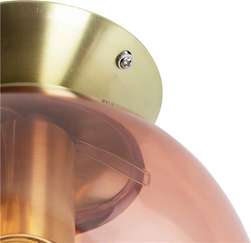 QAZQA pallon - Art Deco Plafondlamp - 1 lichts - Ø 200 mm - Roze - Woonkamer | Slaapkamer | Keuken
