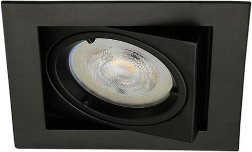 Platte inbouwspot Balder -Vierkant Zwart -Extra Warm Wit -Dimbaar -3.7W -RTM Lighting LED