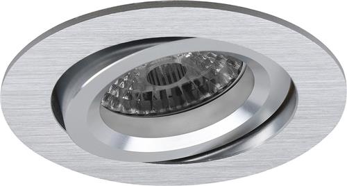 Spot Armatuur GU10 - Pragmi Aerony Pro - GU10 Inbouwspot - Rond - Zilver - Aluminium - Kantelbaar - Ø82mm