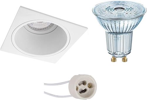 LED Spot Set - OSRAM Parathom PAR16 930 36D - Pragmi Minko Pro - GU10 Fitting - Dimbaar - Inbouw Vierkant - Mat Wit - 3.7W - Warm Wit 3000K - Verdiept - 90mm