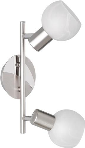 LED Plafondspot - Trion Besina - E14 Fitting - 2-lichts - Rond - Mat Nikkel - Aluminium