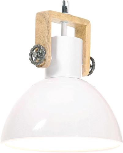 vidaXL Hanglamp industrieel rond 25 W E27 30 cm wit