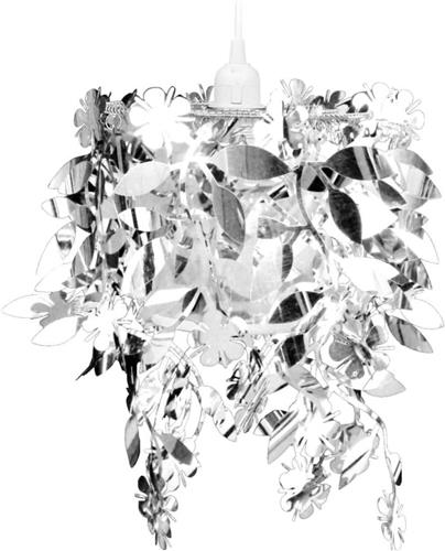 vidaXL - Kroonluchter - met - pailletten - in - de - vorm - van - blaadjes - 21,5x30 - cm - zilver