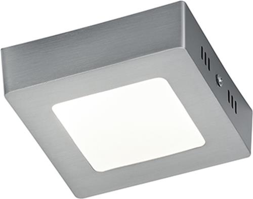 LED Plafondlamp - Plafondverlichting - Trion Zonin - 5W - Warm Wit 3000K - Vierkant - Mat Nikkel - Aluminium