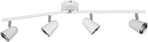 LED Plafondspot - Trion Toluno - 12W - Warm Wit 3000K - 4-lichts - Rechthoek - Mat Wit - Kunststof