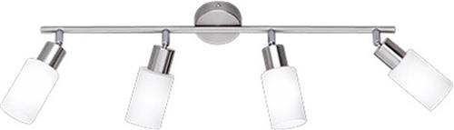 LED Plafondspot - Trion Smast - E14 Fitting - 4-lichts - Rechthoek - Mat Nikkel - Aluminium