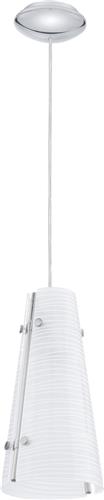 EGLO Briona - Hanglamp - 1 Lichts - Ø150mm. - Chroom - Wit Met Decor