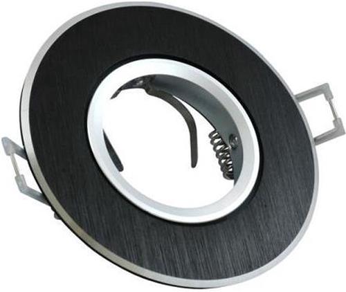 Inbouw spot GU10 aluminium rond armatuur zilver/zwart/zilver