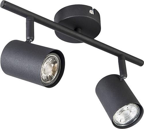 QAZQA jeana - Moderne Dimbare LED Smart Plafondspot | Spotje | Opbouwspot incl. wifi met Dimmer - 2 lichts - L 33 cm - Zwart - Woonkamer | Slaapkamer | Keuken