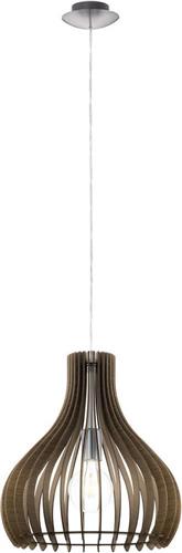 EGLO Tindori - Hanglamp - 1 Lichts - Ø380mm. - Nikkel-Mat - Donkerbruin