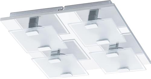 EGLO Vicaro - Wand/Plafondlamp - 4 Lichts - LED - Chroom - Wit, Helder