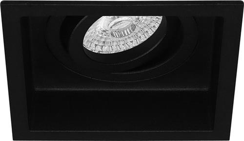 Spot Armatuur GU10 - Proma Domy Pro - GU10 Inbouwspot - Vierkant - Zwart - Aluminium - Verdiept - Kantelbaar - 105mm