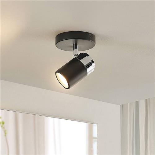 Lindby - buitenspot - 1licht - ijzer, zink, glas - H: 11.5 cm - GU10 - zwart