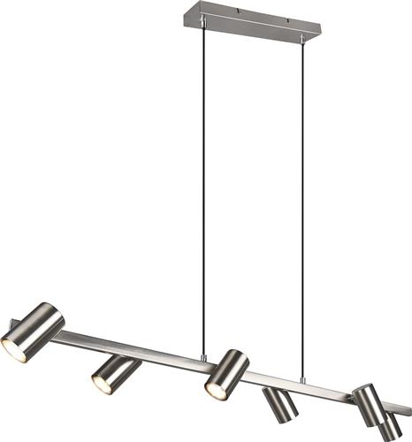 LED Hanglamp - Trion Milona - GU10 Fitting - 6-lichts - Rond - Mat Nikkel - Aluminium