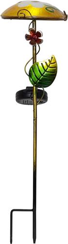 Star Trading Solar grondspies Salona, decoratie, LED, buiten, bloem en lieveheersbeestje design, schemersensor, koel wit, 44 cm