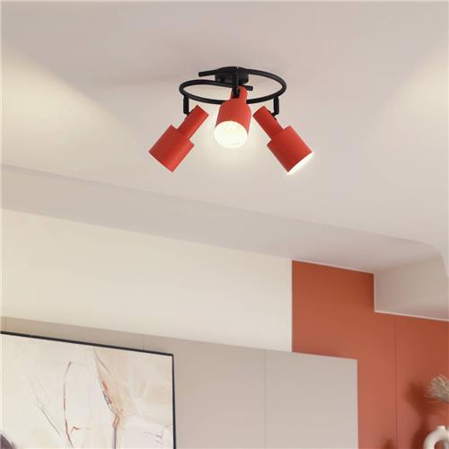 Lindby - buitenspot - 3lichts - IJzer - H: 25 cm - E27 - oranje, zwart