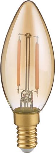 LED Lamp - Filament - Torna Kamino - E14 Fitting - 2W - Warm Wit-2700K - Amber - Glas