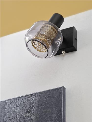 LEDVANCE Decor Spot Firefly Leuchte schwarz im Industrial Style, 1 x 2.8 W, 250 lm, 2700 K, Gehäuse aus Metall und Glas, E14 Fassung, An-/Aus-Schalter, einfache Montage, dimmbare OSRAM Lampe inklusive