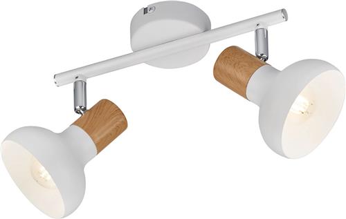 LED Plafondspot - Torna Livori - E14 Fitting - 2-lichts - Rechthoek - Mat Wit - Metaal