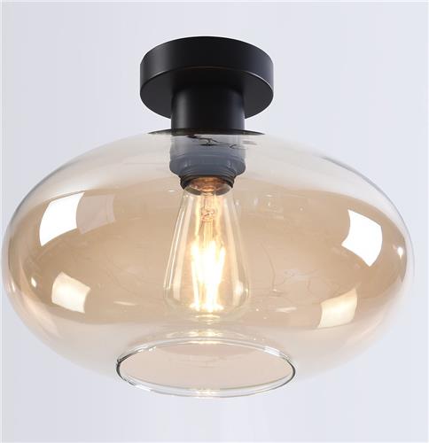 Plafondlamp Veda met amber glas