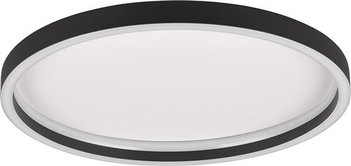 LED Plafondlamp - Trion Rad - Opbouw Rond 20W - Warm Wit 3000K - Mat Zwart - Metaal