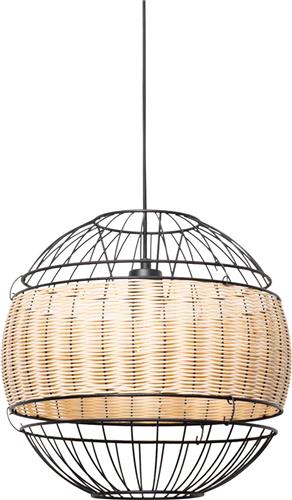 QAZQA emir - Oosterse Hanglamp - 1 lichts - Ø 38 cm - Zwart - Woonkamer | Slaapkamer | Keuken