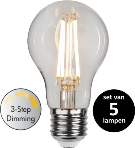 3 standen led lamp  - 6.5W -Warm Wit (3000K) -Dimbaar met schakelaar -3 step dimming - set van 5