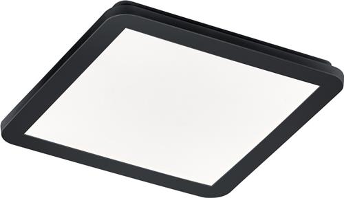 LED Plafondlamp - Badkamerlamp - Trion Camy - Opbouw Vierkant 16W - Spatwaterdicht IP44 - Dimbaar - Warm Wit 3000K - Mat Zwart