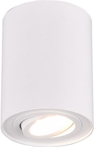 LED Plafondlamp - Plafondverlichting - Trion Cosmin - GU10 Fitting - 1-lichts - Rond - Mat Wit - Aluminium