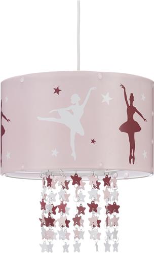 Relaxdays hanglamp meisjes - plafondlamp ballerina - kinderlamp roze - lamp kinderkamer