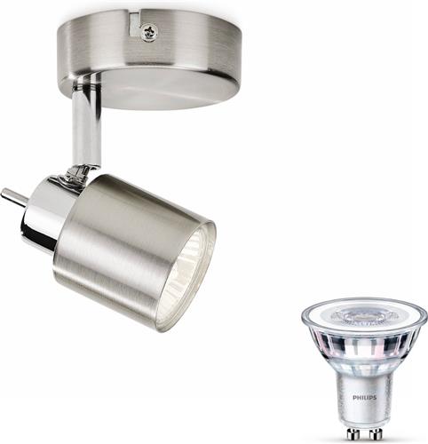 Philips Meranti Opbouwspot (Mat Chroom) - Warmwit Licht - Wandspot of Plafondspot met 1 Lichtpunt - GU10 - Niet Dimbaar