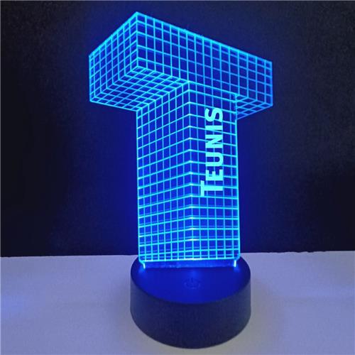 3D LED Lamp - Letter Met Naam - Teunis