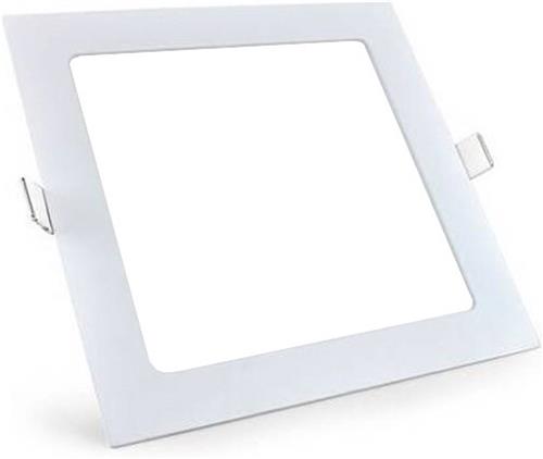 LED Downlight Slim Pro - Aigi - Inbouw Vierkant 12W - Helder/Koud Wit 6000K - Mat Wit - 165mm