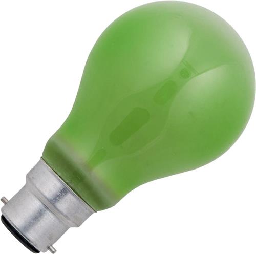Schiefer Ba22d Gloeilamp | 60W Groen 70lm 230V | Dimbaar
