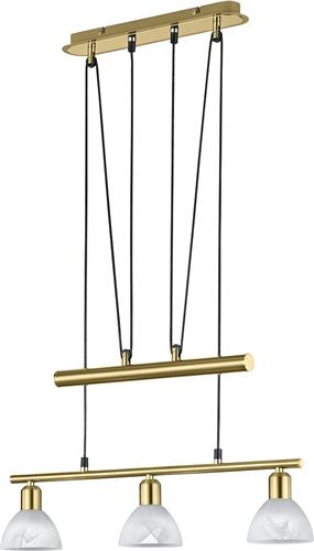LED Hanglamp - Hangverlichting - Trion Levino - E14 Fitting - Warm Wit 3000K - 3-lichts - Rechthoek - Mat Goud - Aluminium