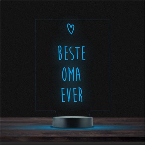 Led Lamp Met Gravering - RGB 7 Kleuren - Beste Oma Ever