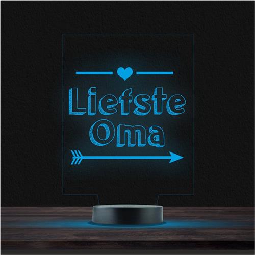 Led Lamp Met Gravering - RGB 7 Kleuren - Liefste Oma