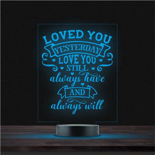 Led Lamp Met Gravering - RGB 7 Kleuren - Loved You Yesterday